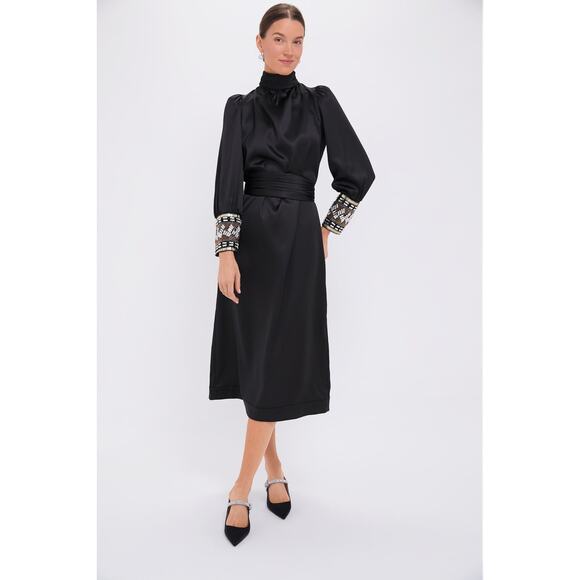 TUCKERNUCK Black Embellished Faven Dress NWT Size Large (Missing Belt)